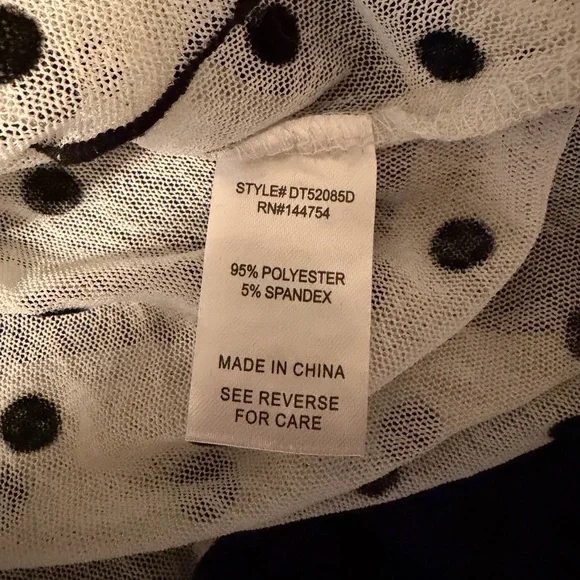 Davi & Dani Sheer Polka Dot Blouse - Black and White mesh - Picture 7 of 9